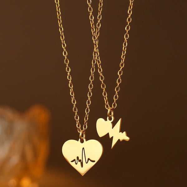Double Layer Heart Necklace Set - image 2