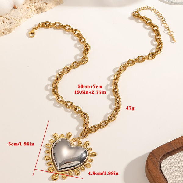 Polished Heart Pendant Necklace - image 3