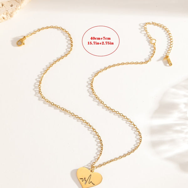 Double Layer Heart Necklace Set - image 3