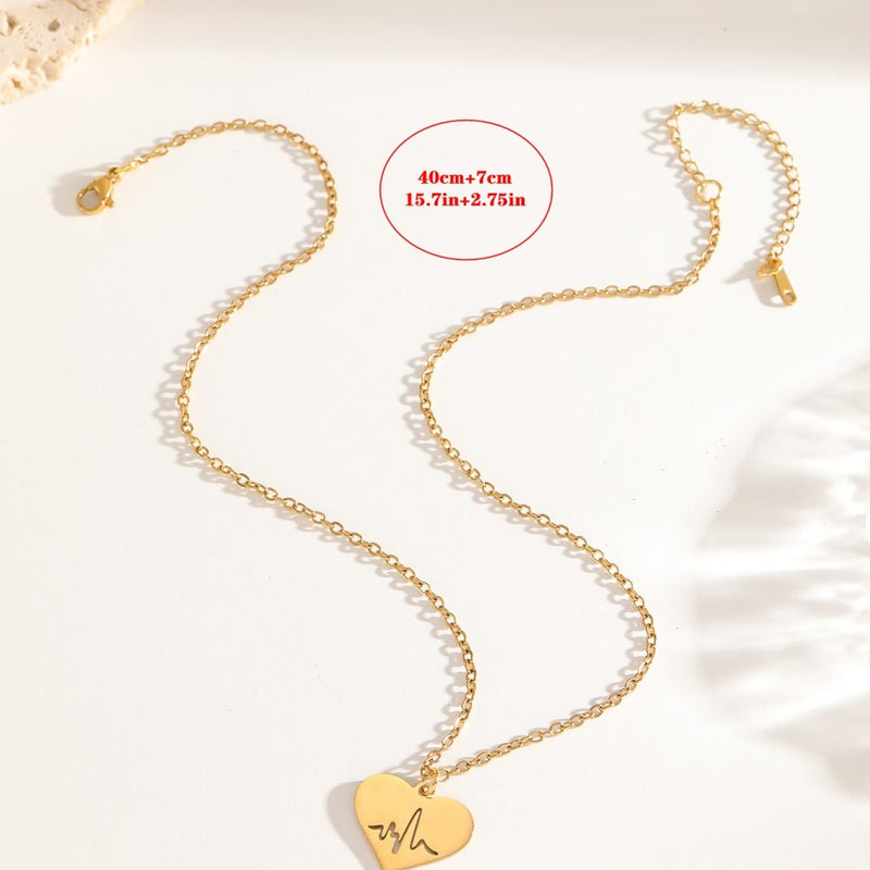 Double Layer Heart Necklace Set - image 3