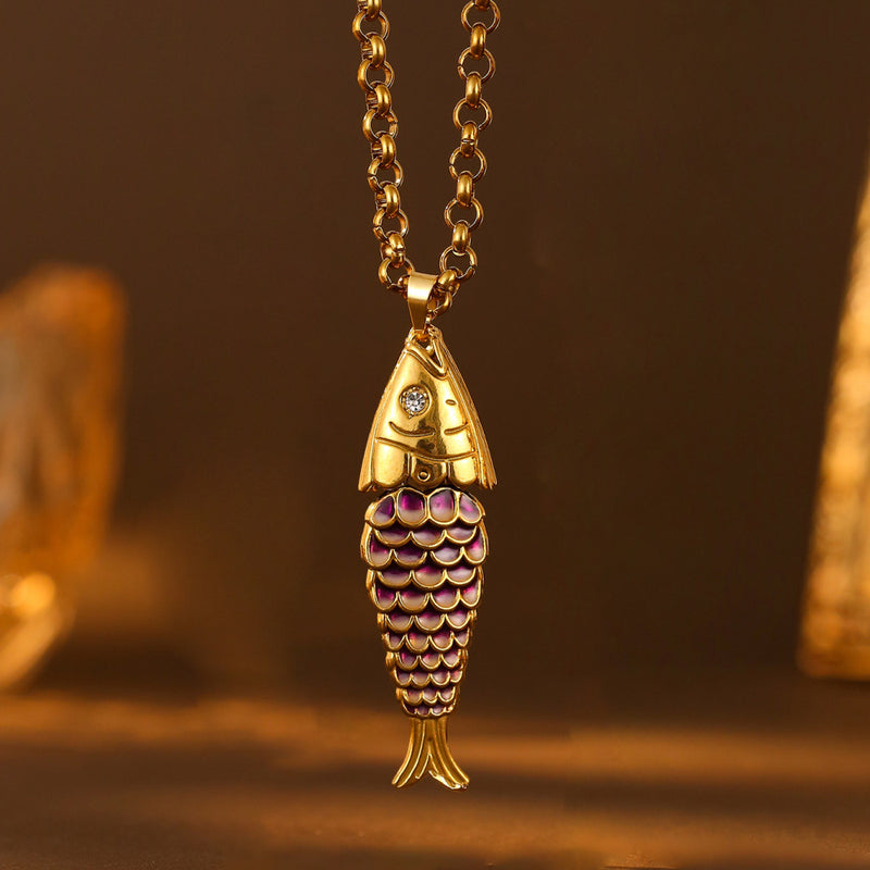 Color Fish Pendant Necklace - image 7