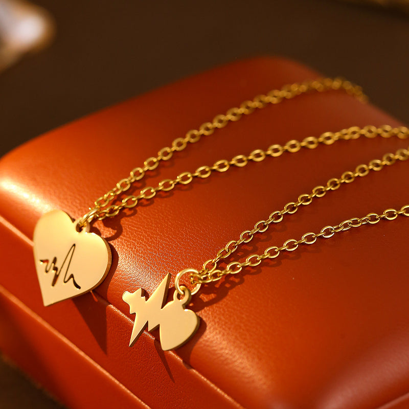 Double Layer Heart Necklace Set - image 6