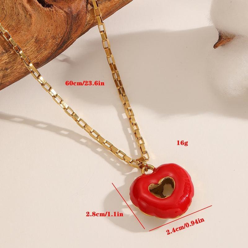 Heart and Flower Pendant Necklace - image 6