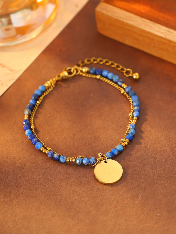 Color Bead Disc Charm Bracelet - image 1