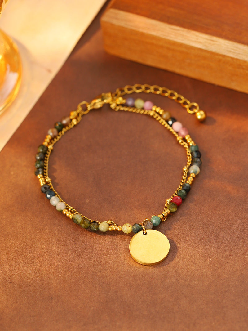 Color Bead Disc Charm Bracelet - image 6