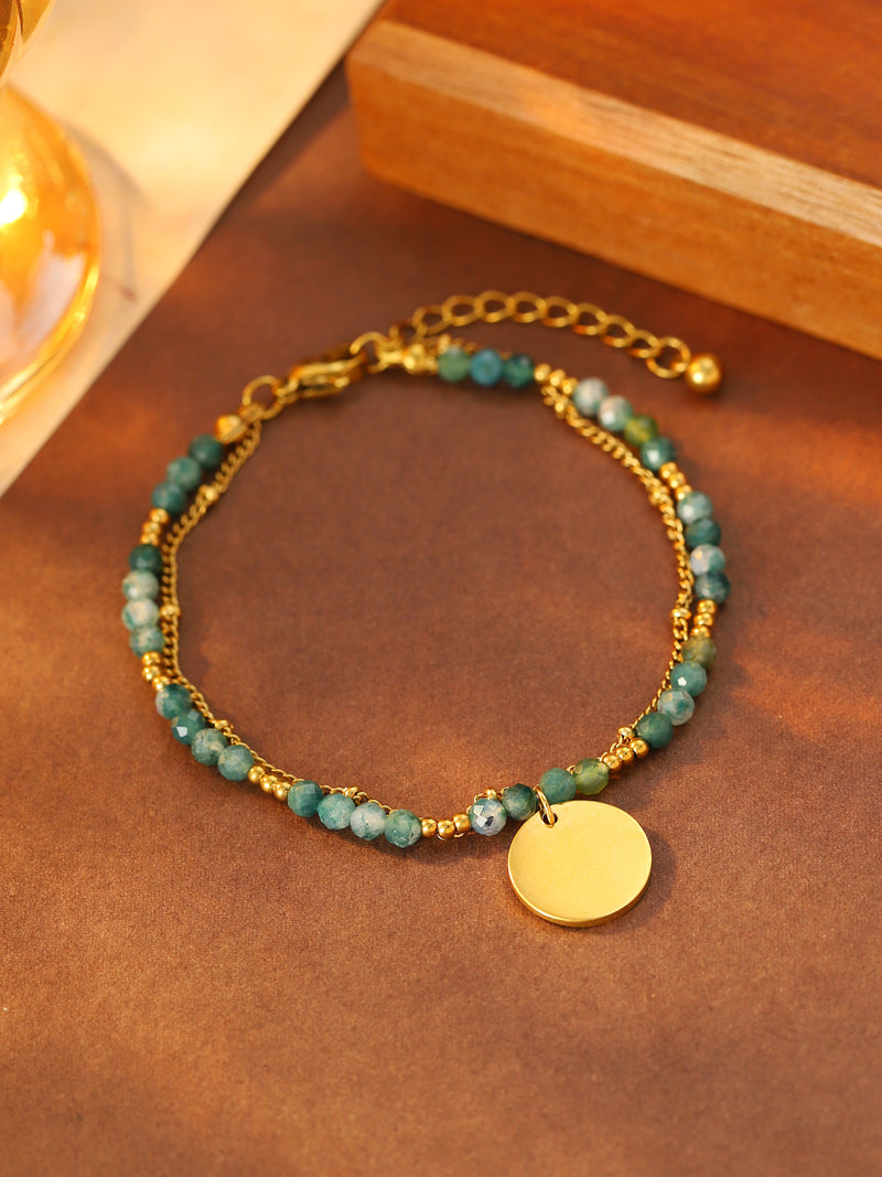 Color Bead Disc Charm Bracelet - image 7