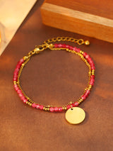 Color Bead Disc Charm Bracelet - image 8
