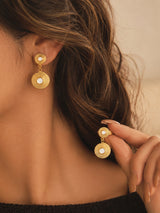 Layered Circle Drop Earrings - image 1