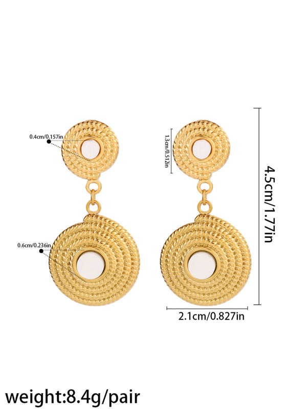 Layered Circle Drop Earrings - image 2