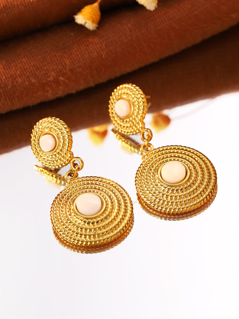 Layered Circle Drop Earrings - image 4