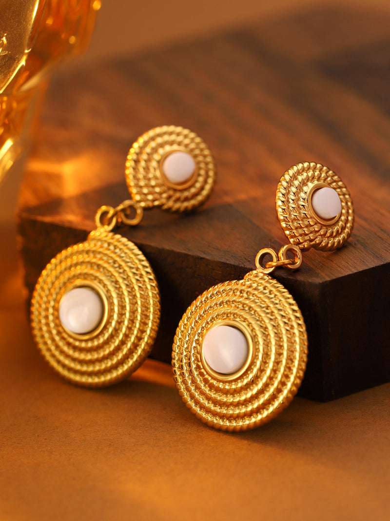 Layered Circle Drop Earrings - image 6