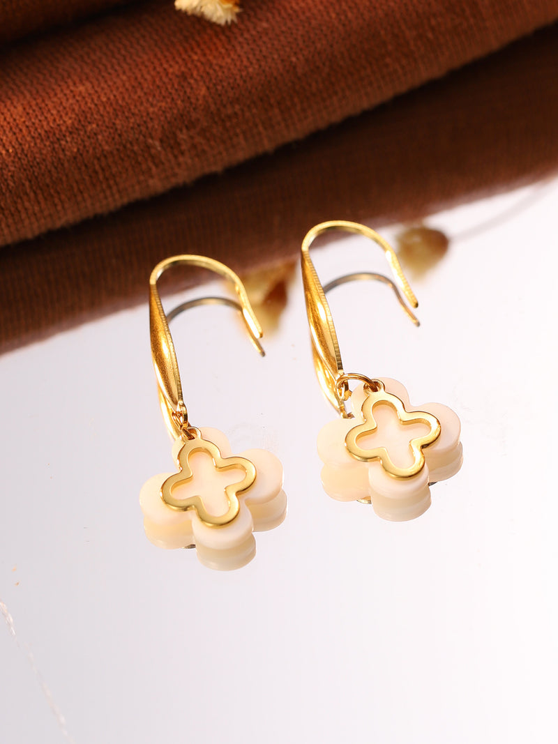 Four-Petal Clover Drop Earrings - image 1