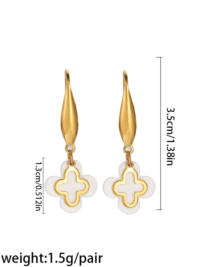 Four-Petal Clover Drop Earrings - image 2
