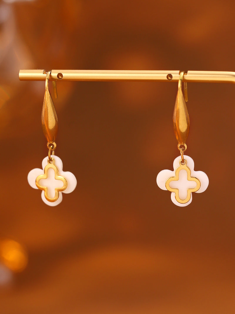Four-Petal Clover Drop Earrings - image 4