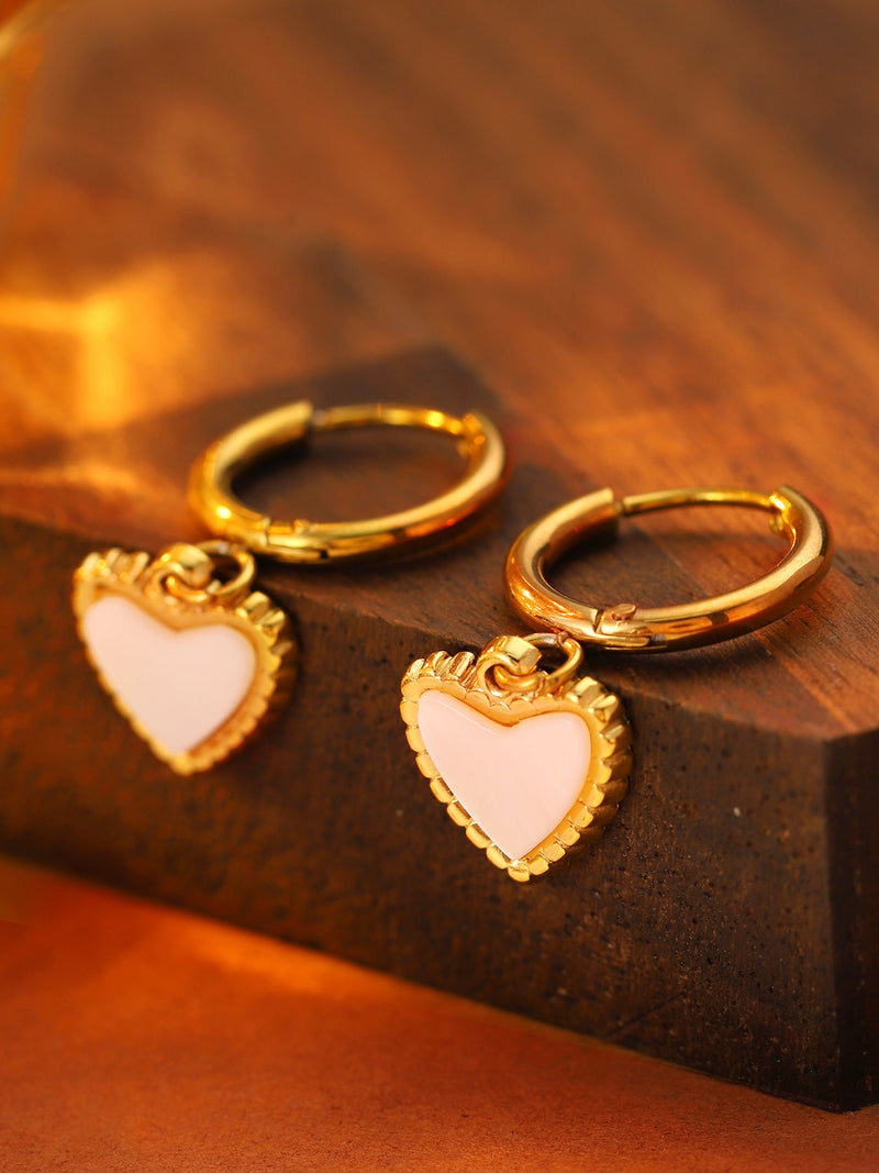 Heart Huggie Earrings - image 4