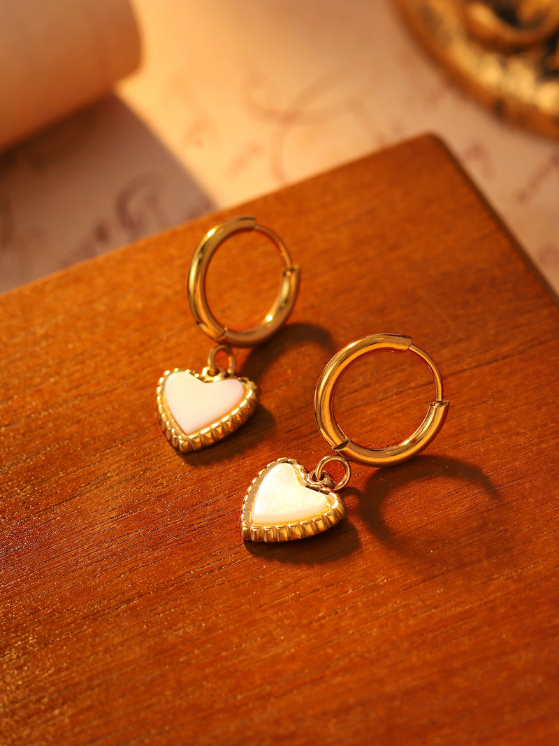 Heart Huggie Earrings - image 5