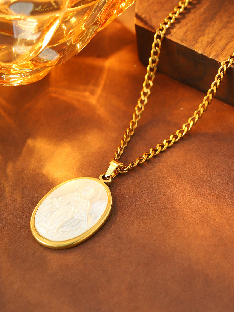 Oval Cameo Medallion Necklace - image 5