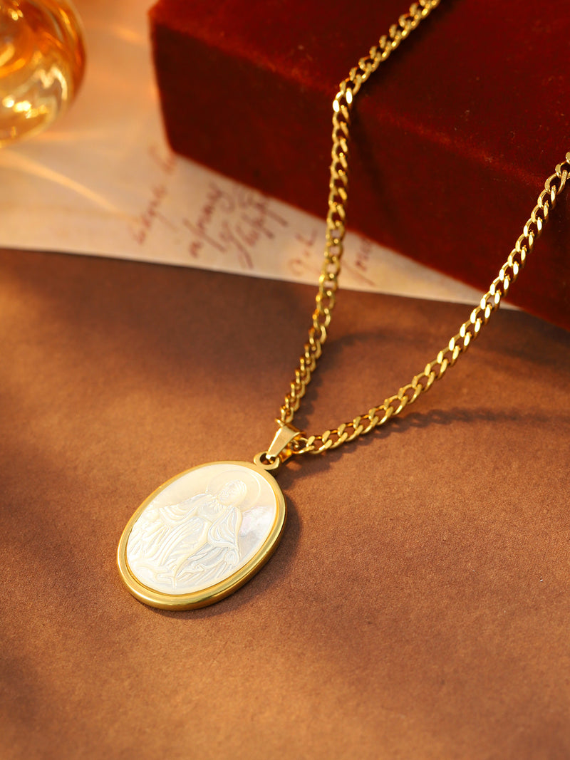 Oval Cameo Medallion Necklace - image 7