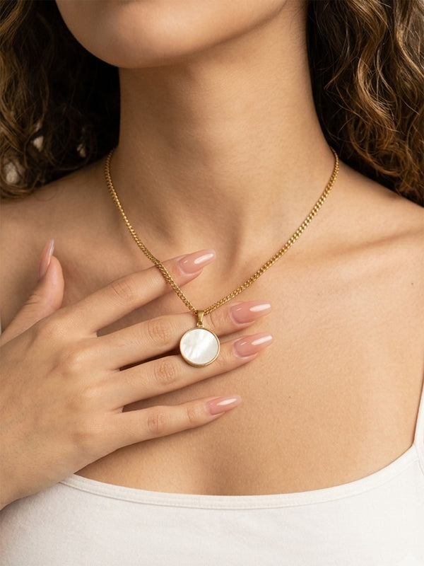 Round Disc Chain Necklace - image 1