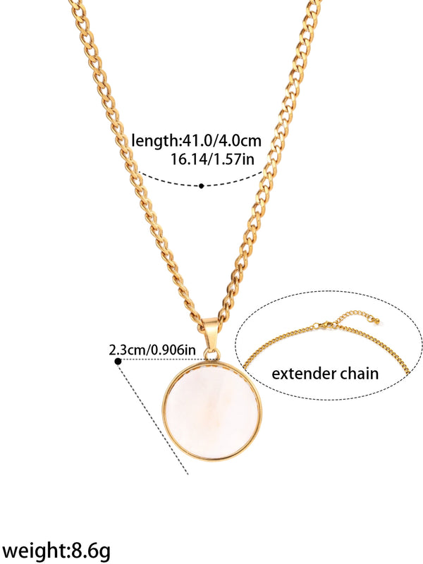 Round Disc Chain Necklace - image 2