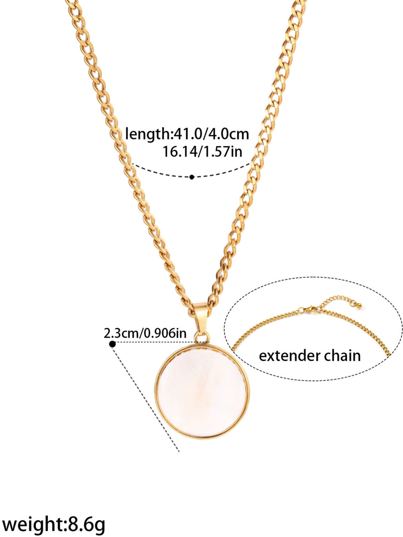 Round Disc Chain Necklace - image 2