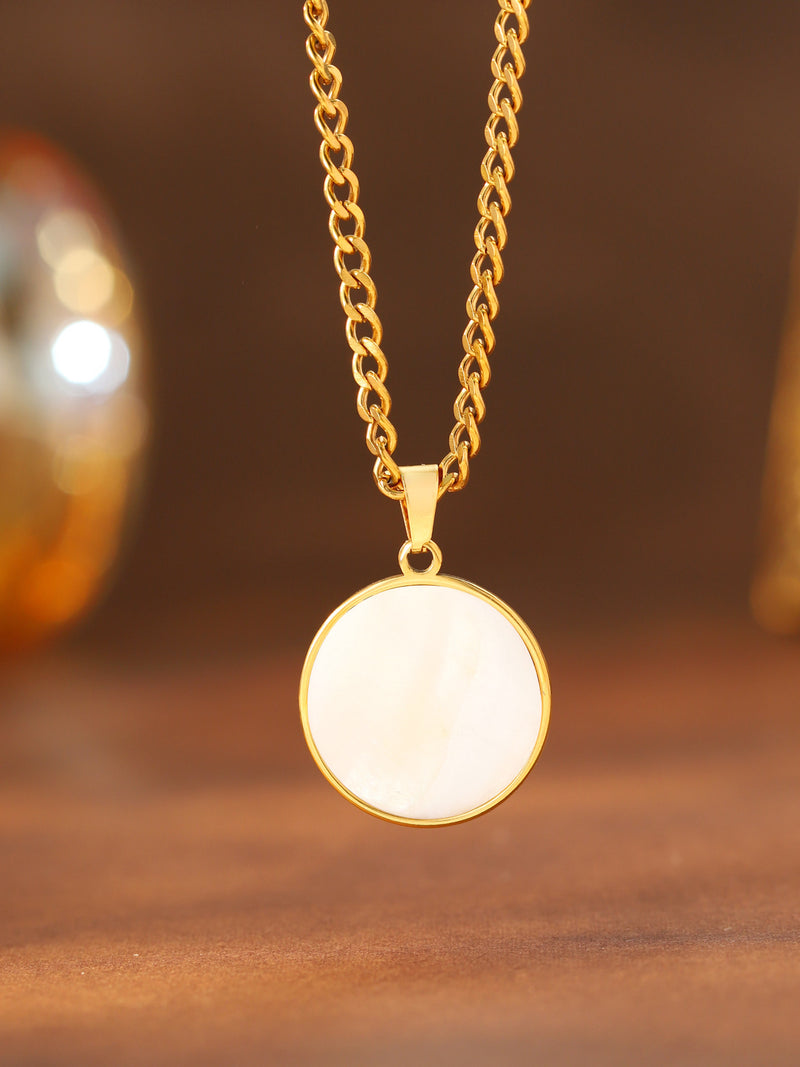 Round Disc Chain Necklace - image 3