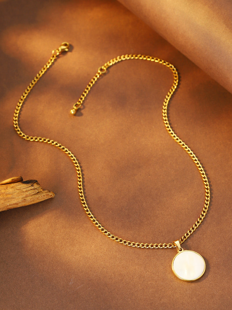 Round Disc Chain Necklace - image 4
