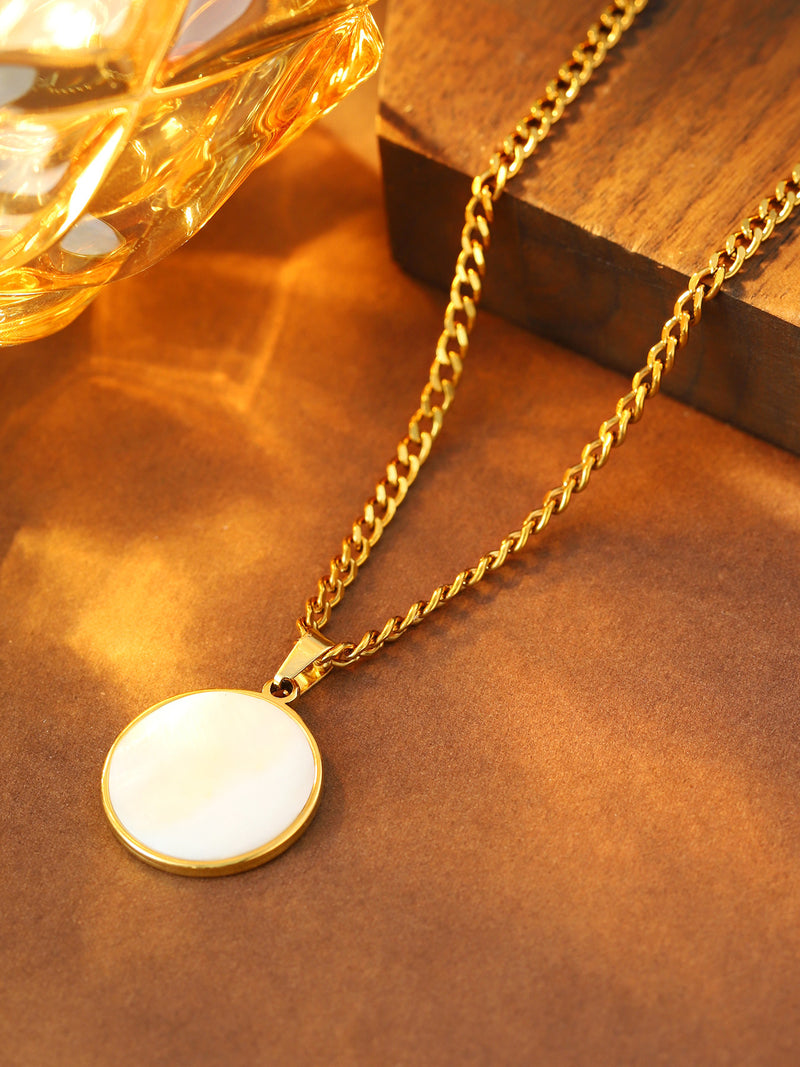 Round Disc Chain Necklace - image 5