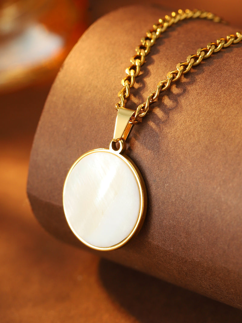 Round Disc Chain Necklace - image 6