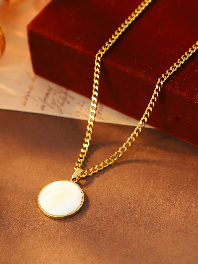 Round Disc Chain Necklace - image 7
