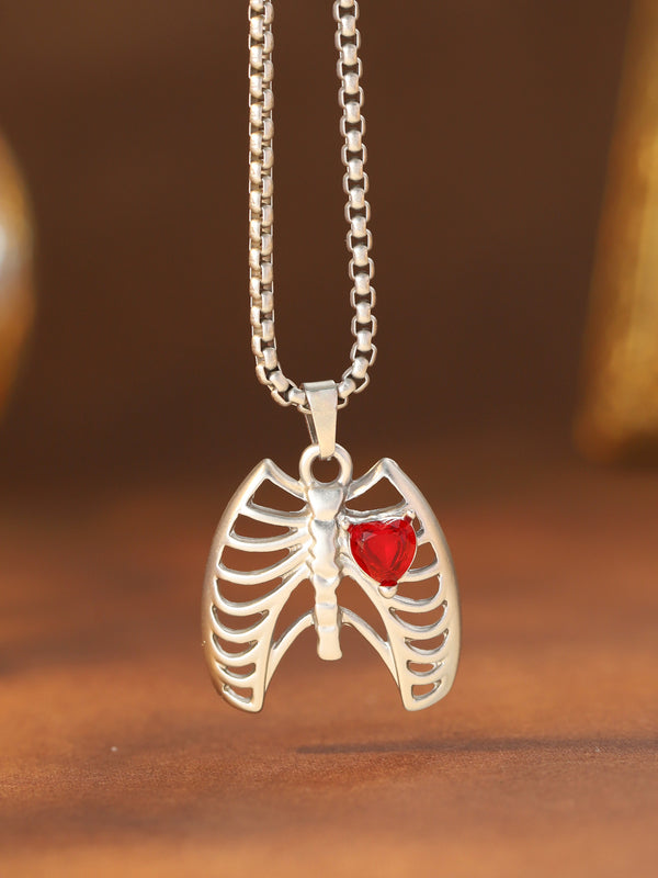 Heart Ribcage Pendant Necklace - image 1