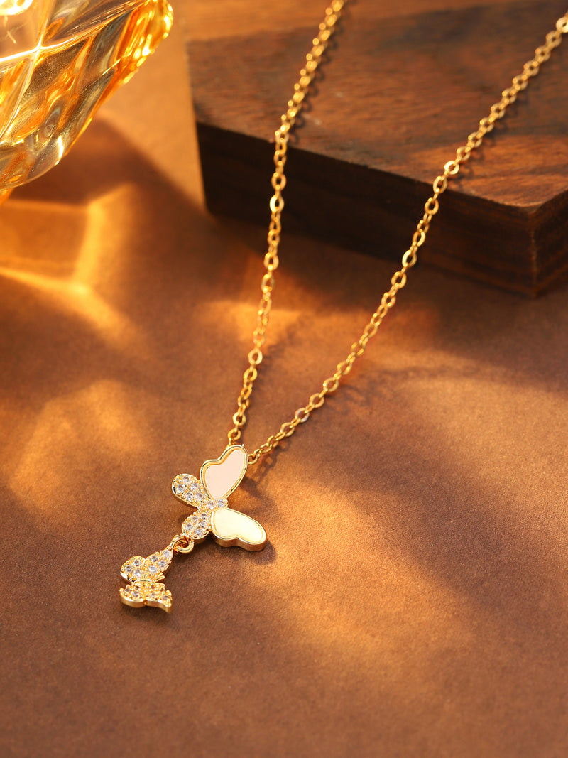 Petite Butterfly Drop Necklace - image 4