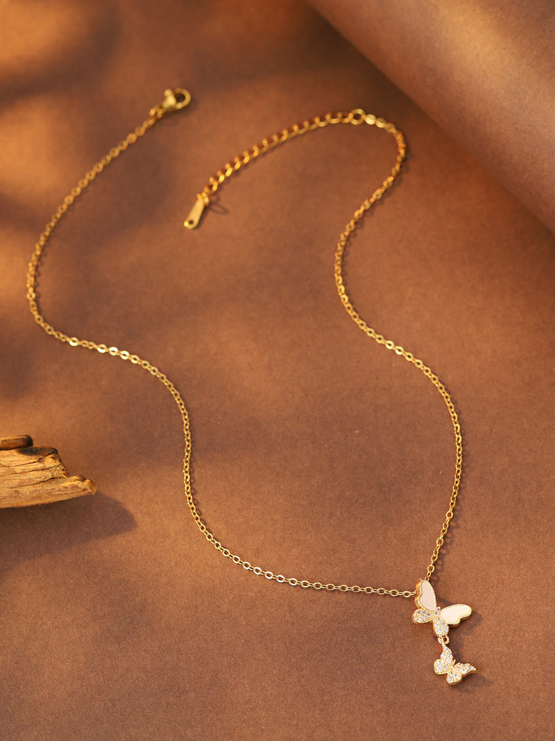 Petite Butterfly Drop Necklace - image 5