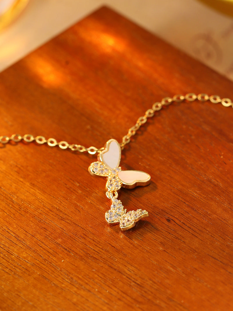 Petite Butterfly Drop Necklace - image 6