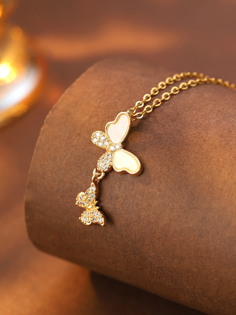 Petite Butterfly Drop Necklace - image 7