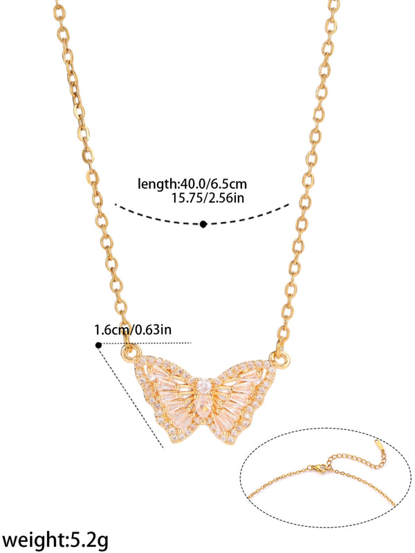 Minimal Butterfly Pendant Necklace - image 2