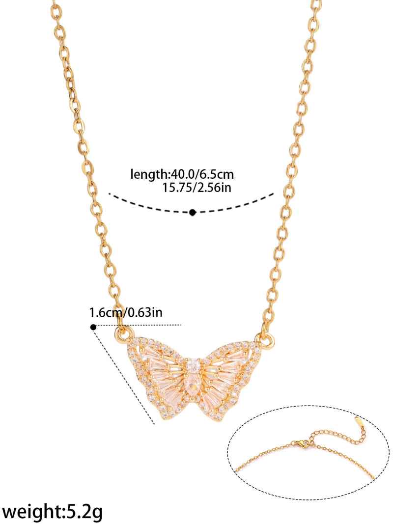 Minimal Butterfly Pendant Necklace - image 2