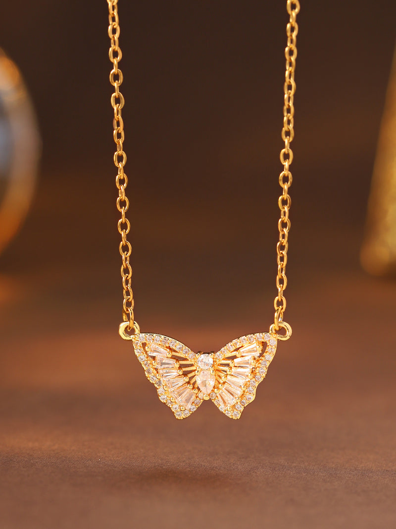 Minimal Butterfly Pendant Necklace - image 3
