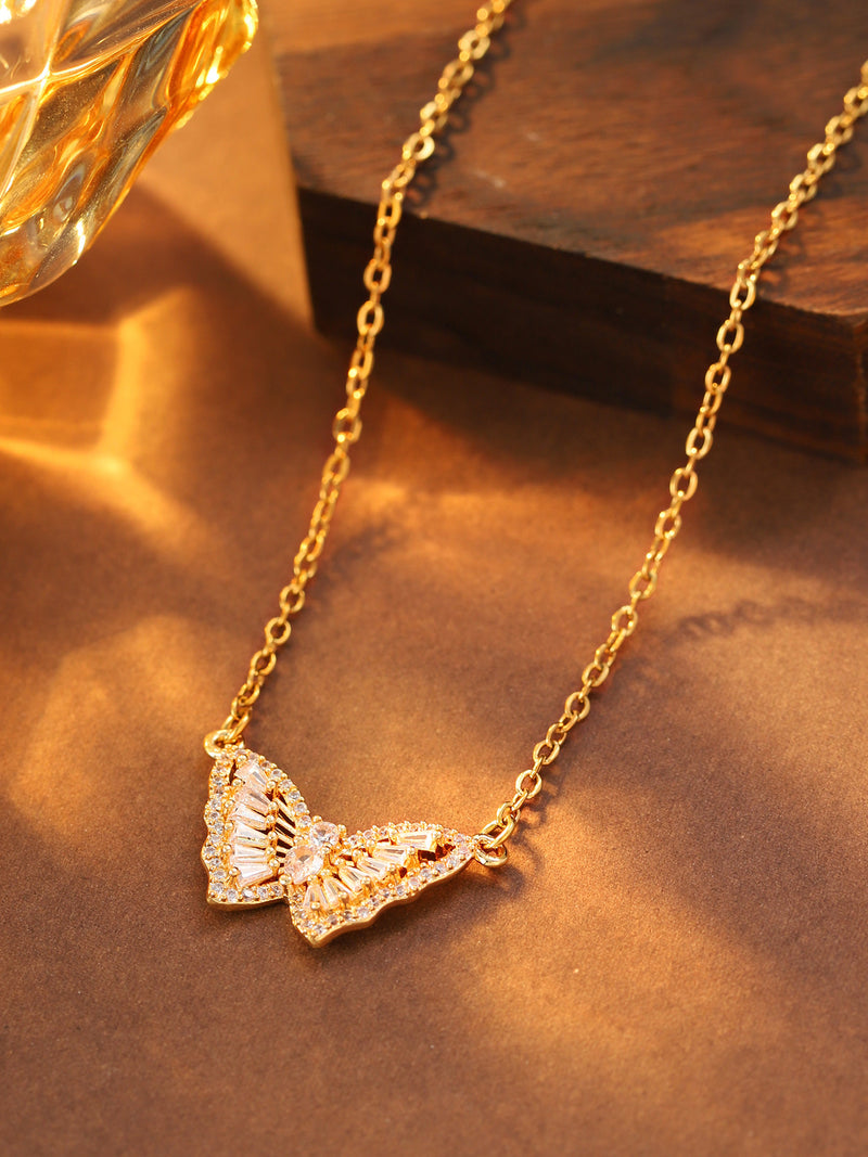 Minimal Butterfly Pendant Necklace - image 4