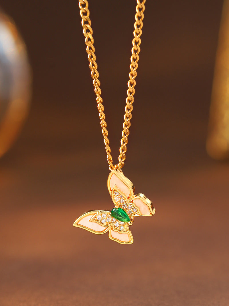 Color Leaf Pendant Necklace - image 3
