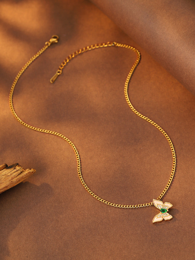 Color Leaf Pendant Necklace - image 5
