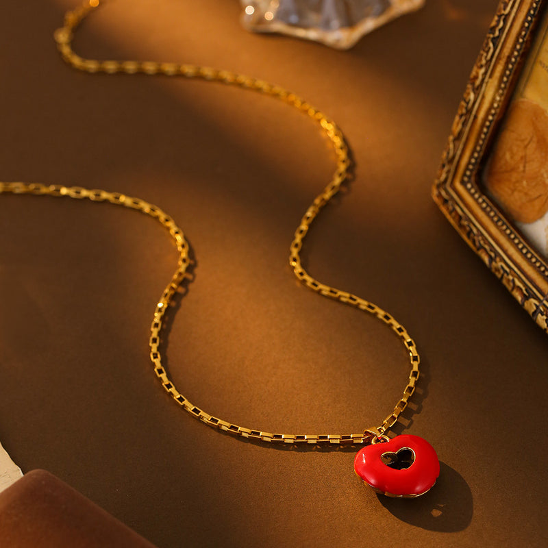 Heart and Flower Pendant Necklace - image 7