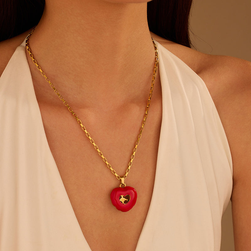Heart and Flower Pendant Necklace - image 8