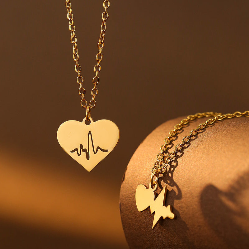 Double Layer Heart Necklace Set - image 7