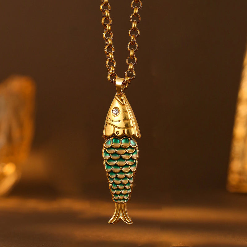 Color Fish Pendant Necklace - image 9